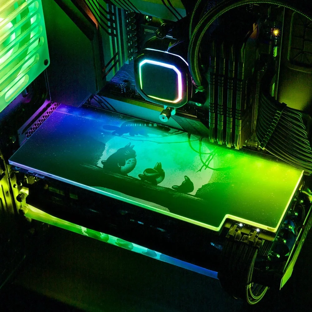 Totoro RGB GPU Backplate with Vent Cut Outs and ARGB (Addressable LEDs) - Picture 3 of 7